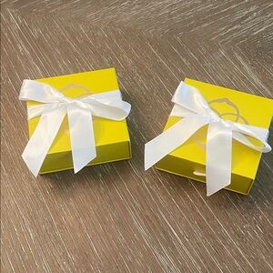 Kendra Scott Yellow Gift Boxes with White Ribbon & storage bag